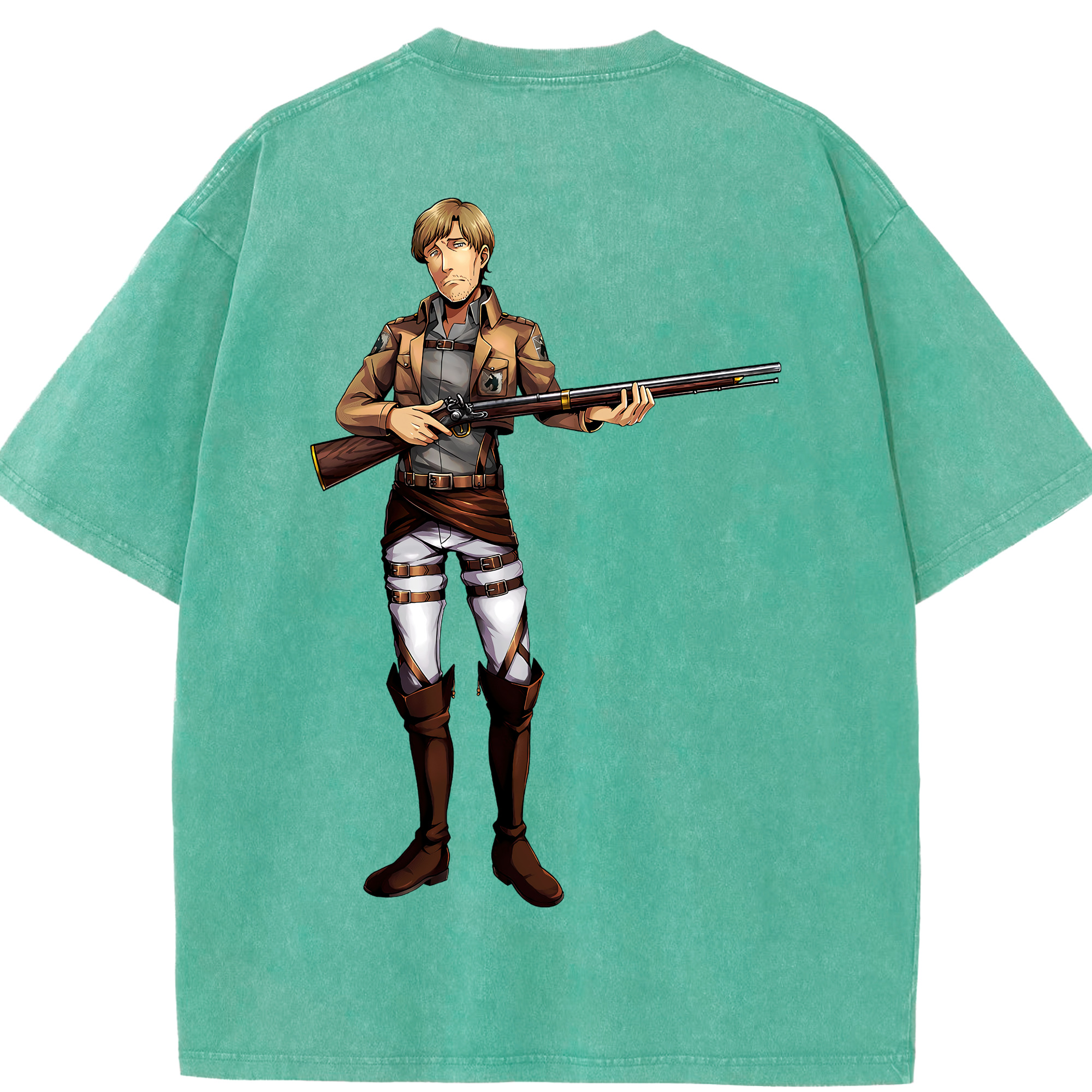 （画像用） 進撃の巨人 Attack on Titan 綿100% ヴィンテージ風 半袖Tシャツ（背面プリント）